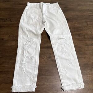 NWT Tractr Jeans‎ Nordstrom Girls High Rise Weekender Distressed White Sz 8 NEW